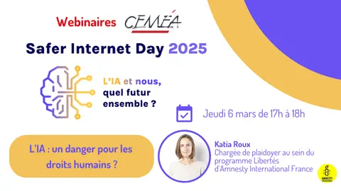 Webinaire avec Katia Roux sur les dangers de l'IA pour les droits humains